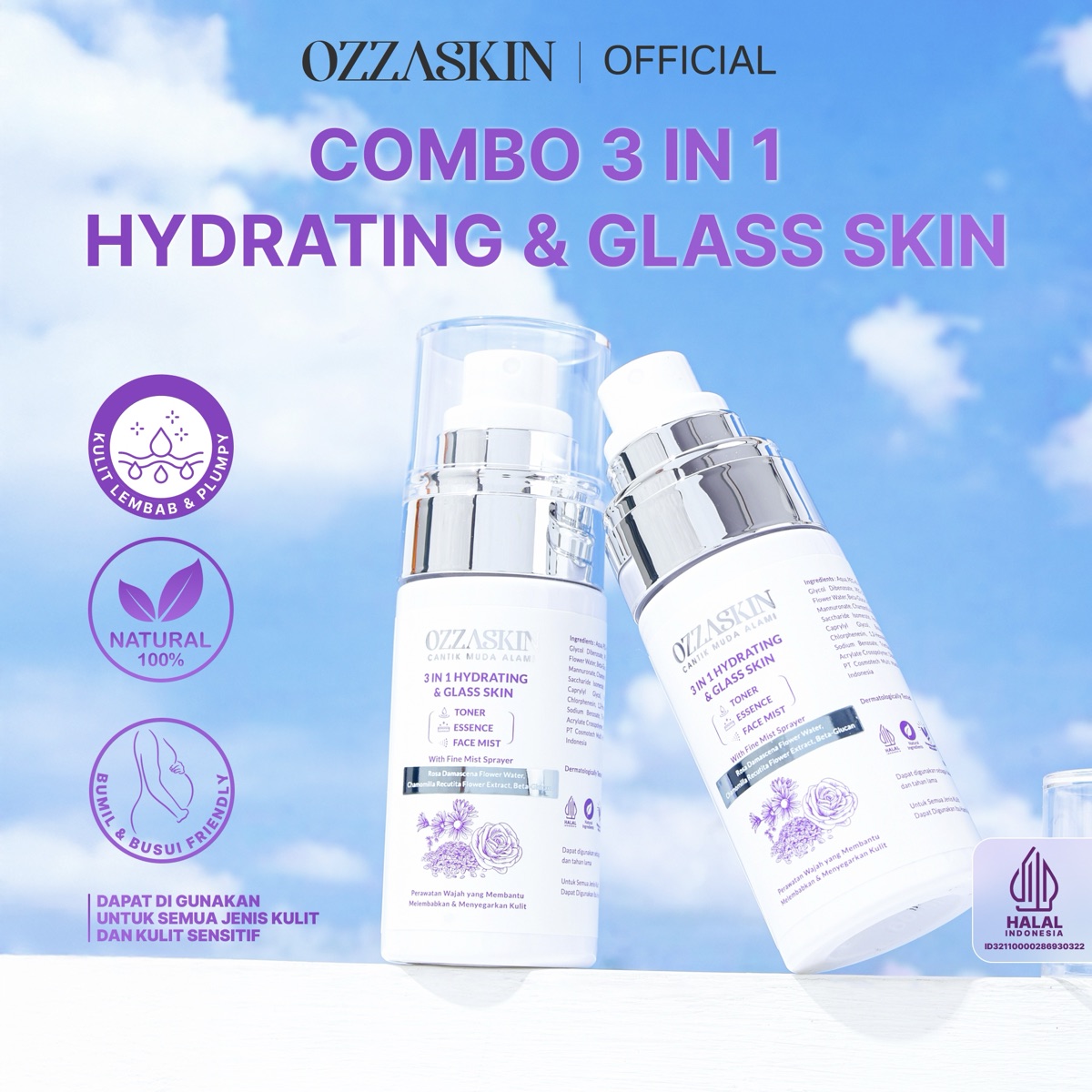 Ozzaskin 3 in 1 Hydrating & Glass Skin foto 3