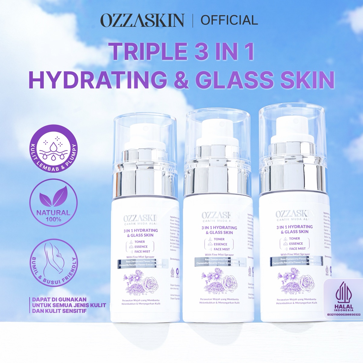 Ozzaskin 3 in 1 Hydrating & Glass Skin foto 4