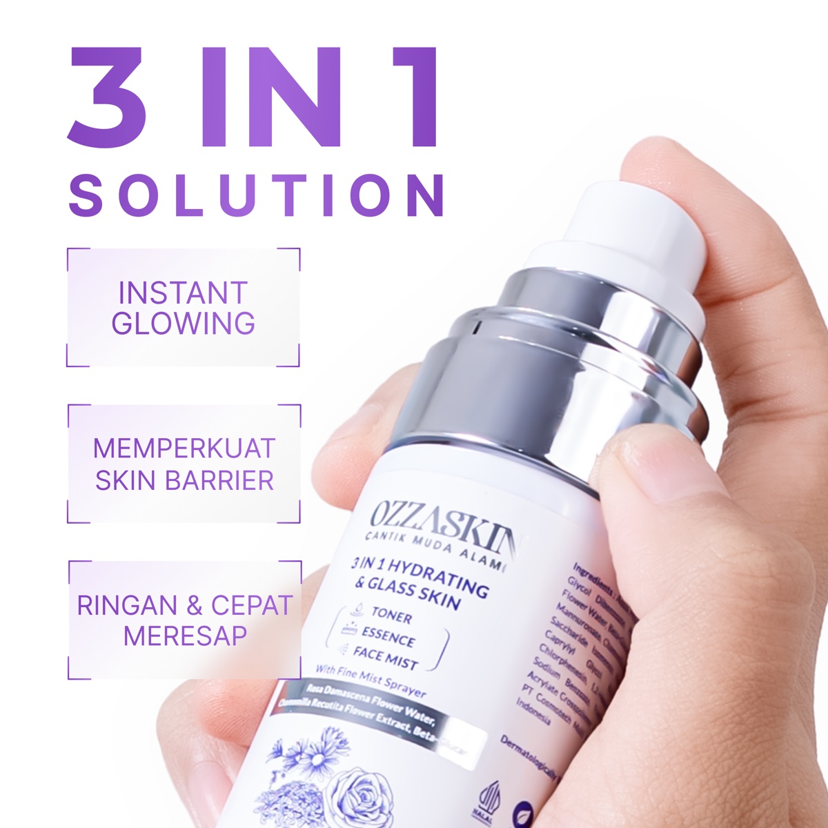 Ozzaskin 3 in 1 Hydrating & Glass Skin foto 5