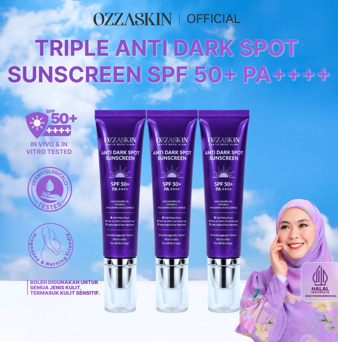 Ozzaskin Anti Dark Spot Sunscreen SPF50+ PA++++ foto 1