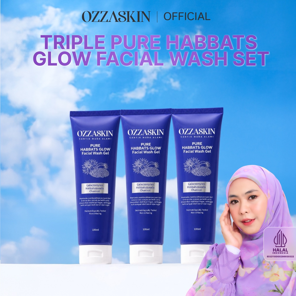 Ozzaskin Pure Habbats Glow Facial Wash Gel foto 1