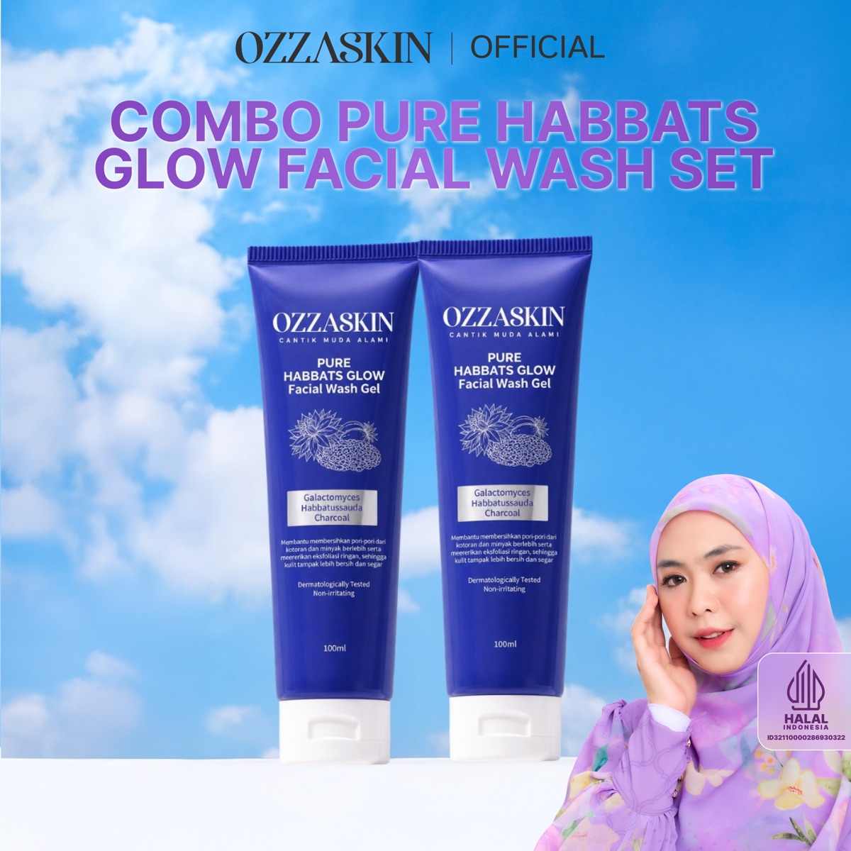 Ozzaskin Pure Habbats Glow Facial Wash Gel foto 2