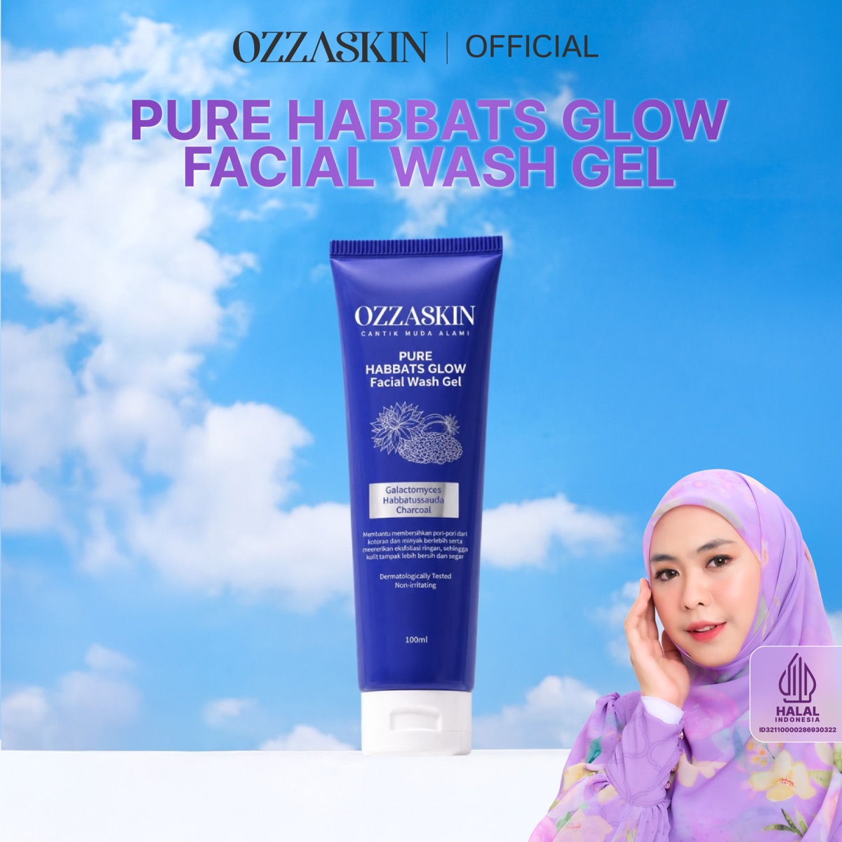 Ozzaskin Pure Habbats Glow Facial Wash Gel foto 3