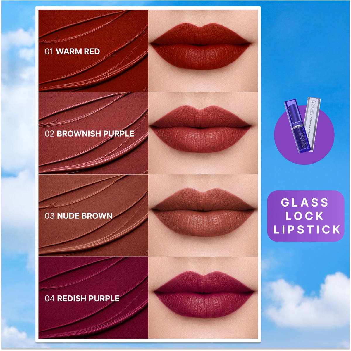 Ozzaskin Stay All Day Glass Lock Lipstick dan Stay All Day Hydra Matte Lipstick foto 2