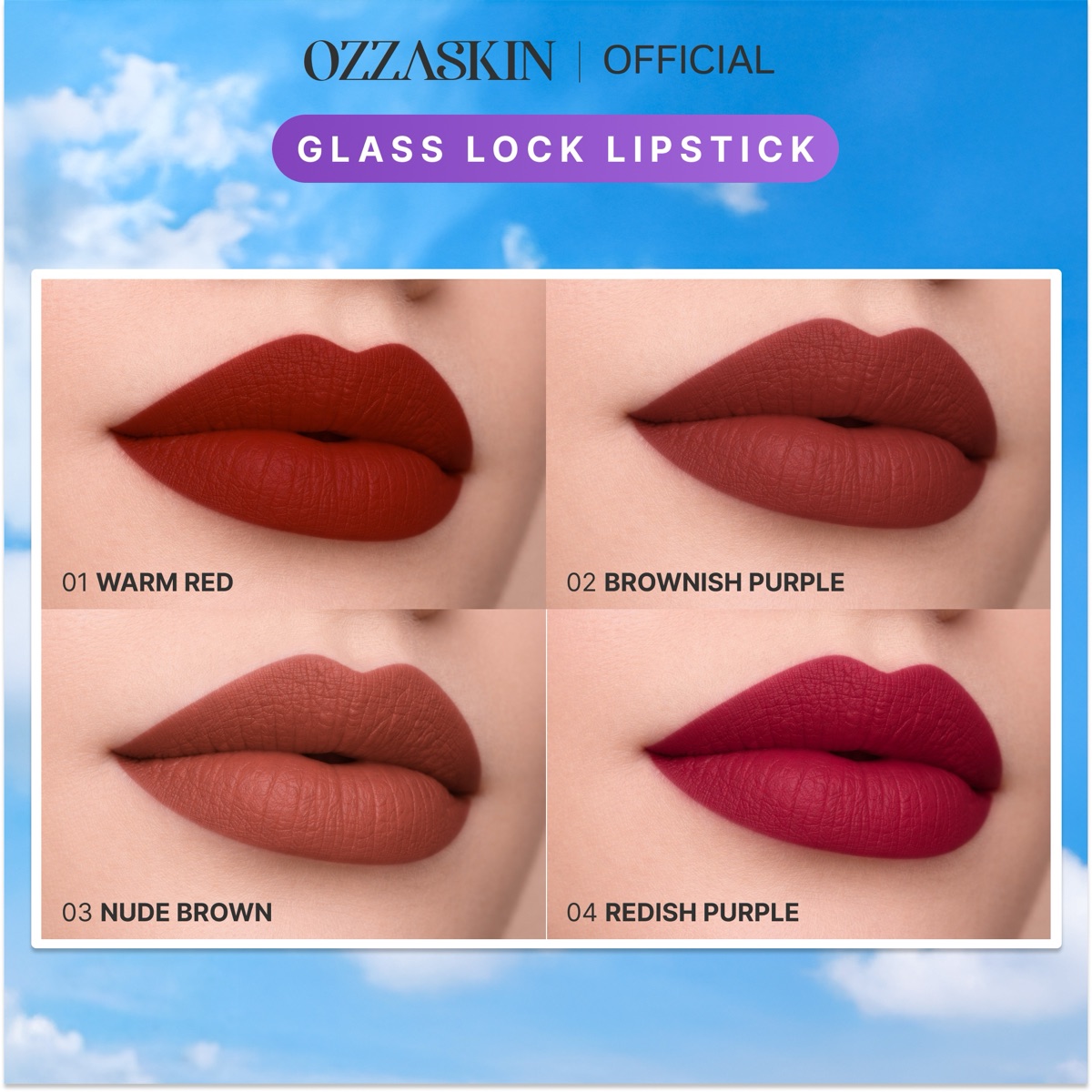 Ozzaskin Stay All Day Glass Lock Lipstick dan Stay All Day Hydra Matte Lipstick foto 3