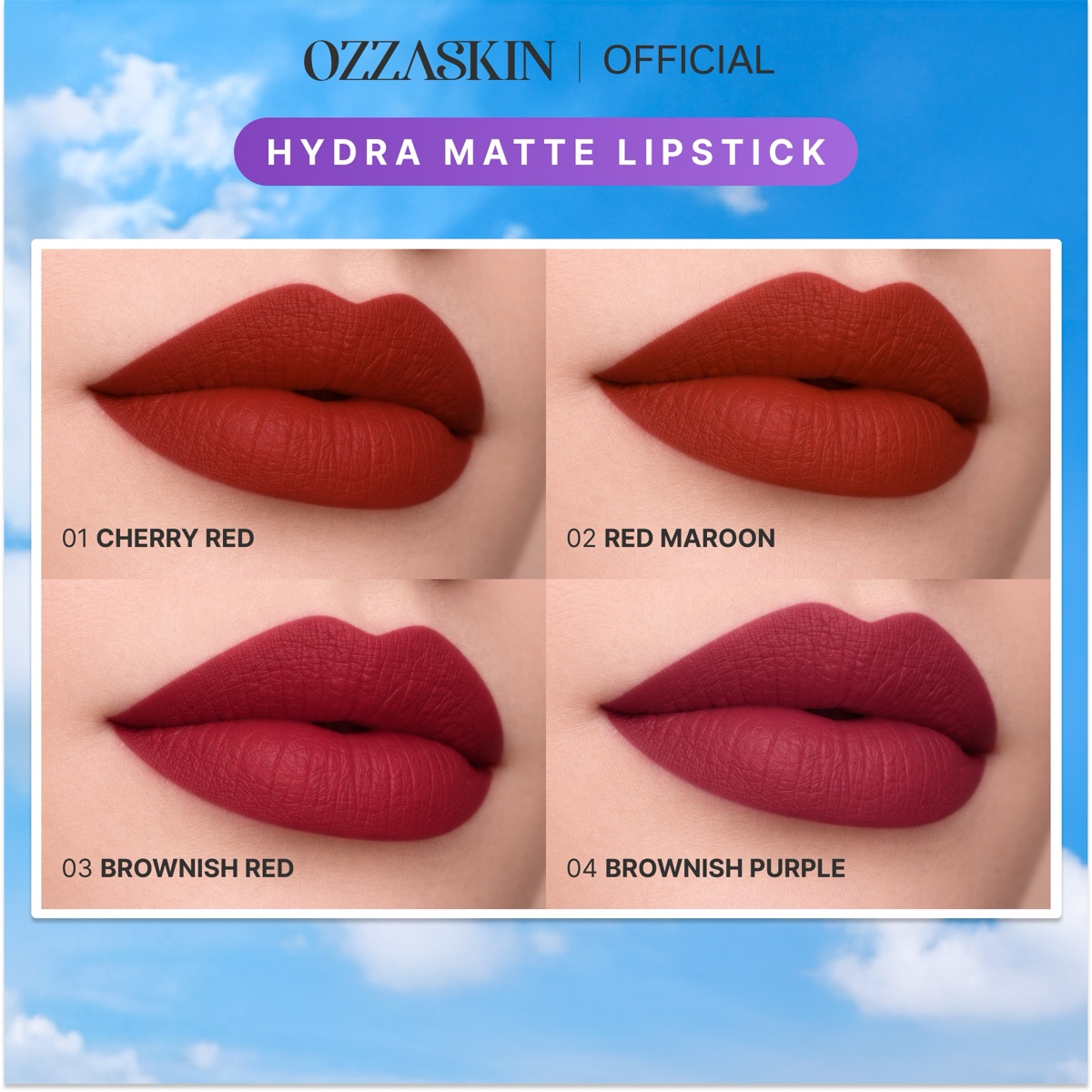 Ozzaskin Stay All Day Glass Lock Lipstick dan Stay All Day Hydra Matte Lipstick foto 6